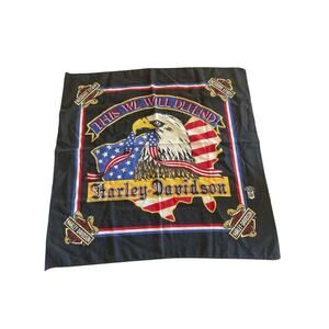 Vintage Harley Davidson This We Will Defend‎ Eagle Bandana Handkerchief